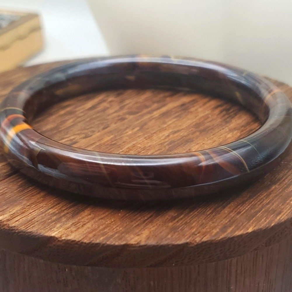 Heavy bakelite‎ tortoise shell rootbeer bracelet B2116 rare vintage find